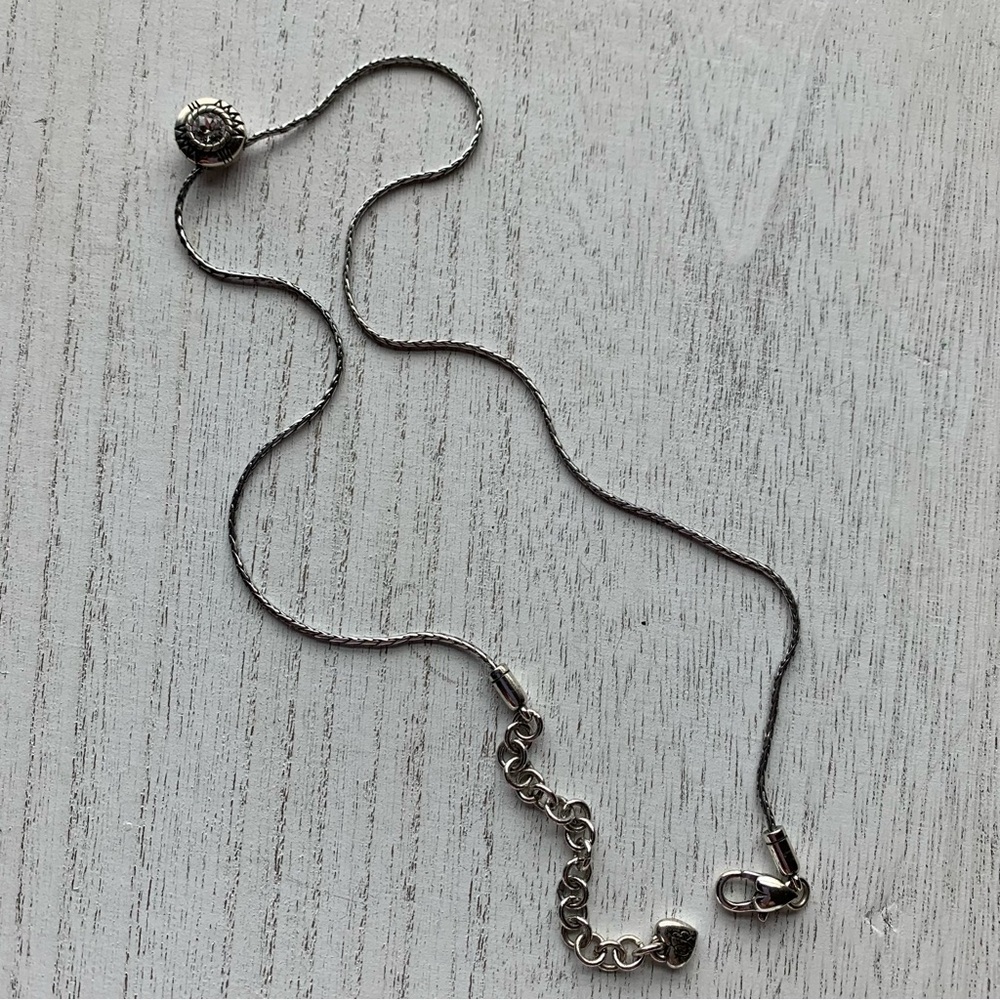 Brighton Reversible Silver Necklace - amber and clear stones - Picture 10 of 14